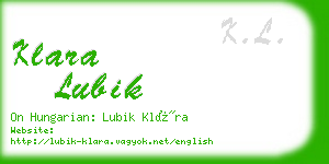 klara lubik business card